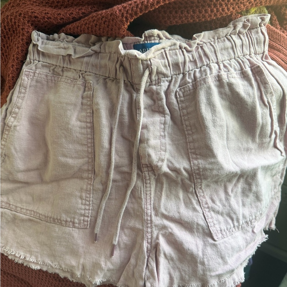 Arizona Jean Company Light Lavender Paperbag Waist Jean Shorts